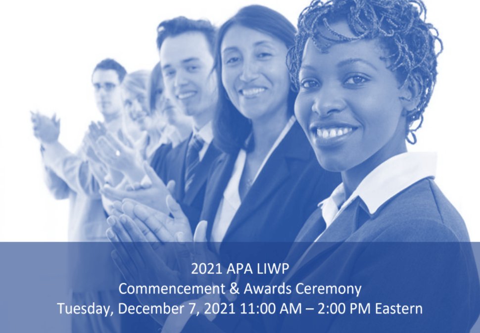 WilliamsTS_Dr's tweet photo. Congratulations to my fellow graduates of the @APA Leadership Institute for Women in Psychology Class 13! Thankful for this opportunity for #leadHERship training and platform that has allowed for the empowerment of #WomenLeaders in #psychology to promote positive changes. #LIWP https://t.co/1TNaH9032V