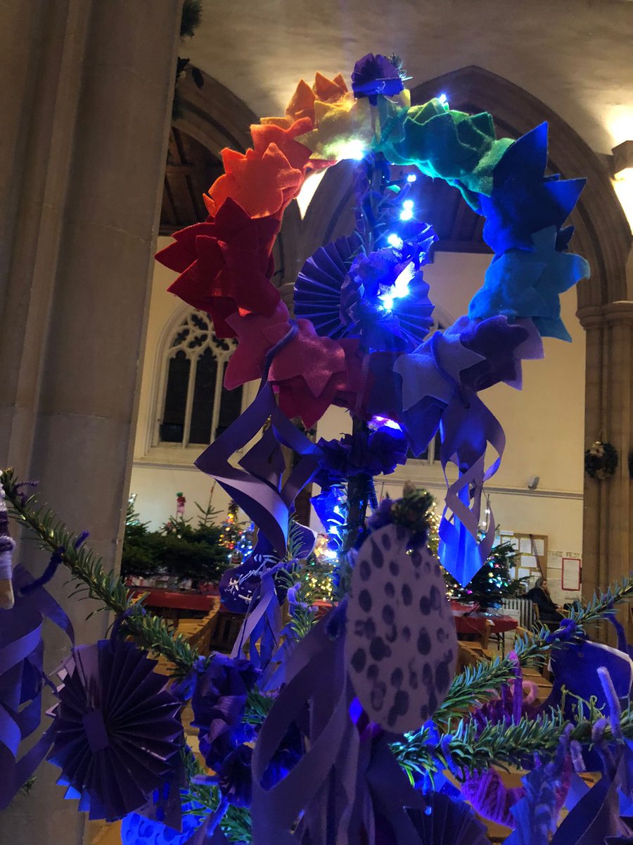 ‘Tree-mendous Gratitude’ by Ivy children for the St John’s Church Christmas Tree Festival. A hopeful, joyful, rainbow-themed feast for the eyes. Please visit the church this week and support our tree amongst the other lovely entries. Thank you Tina &amp; Linda for decorating today 🎄