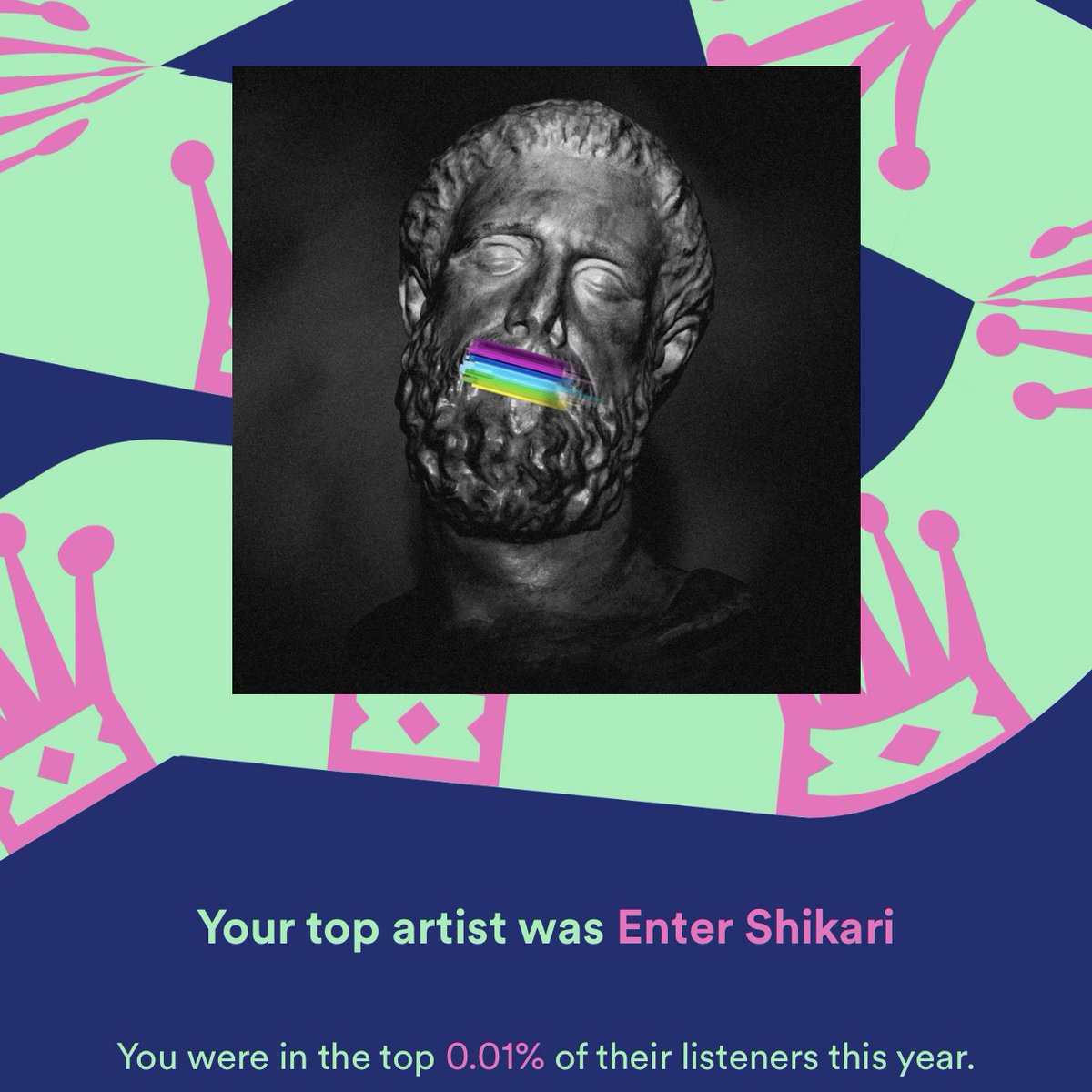 Top 0.01% of listeners… been one hell of a year and you guys have been the music of my life! Much love, cannot wait to see you play in Philly and DC! <a href="/ENTERSHIKARI/">ENTER SHIKARI</a> 🥳