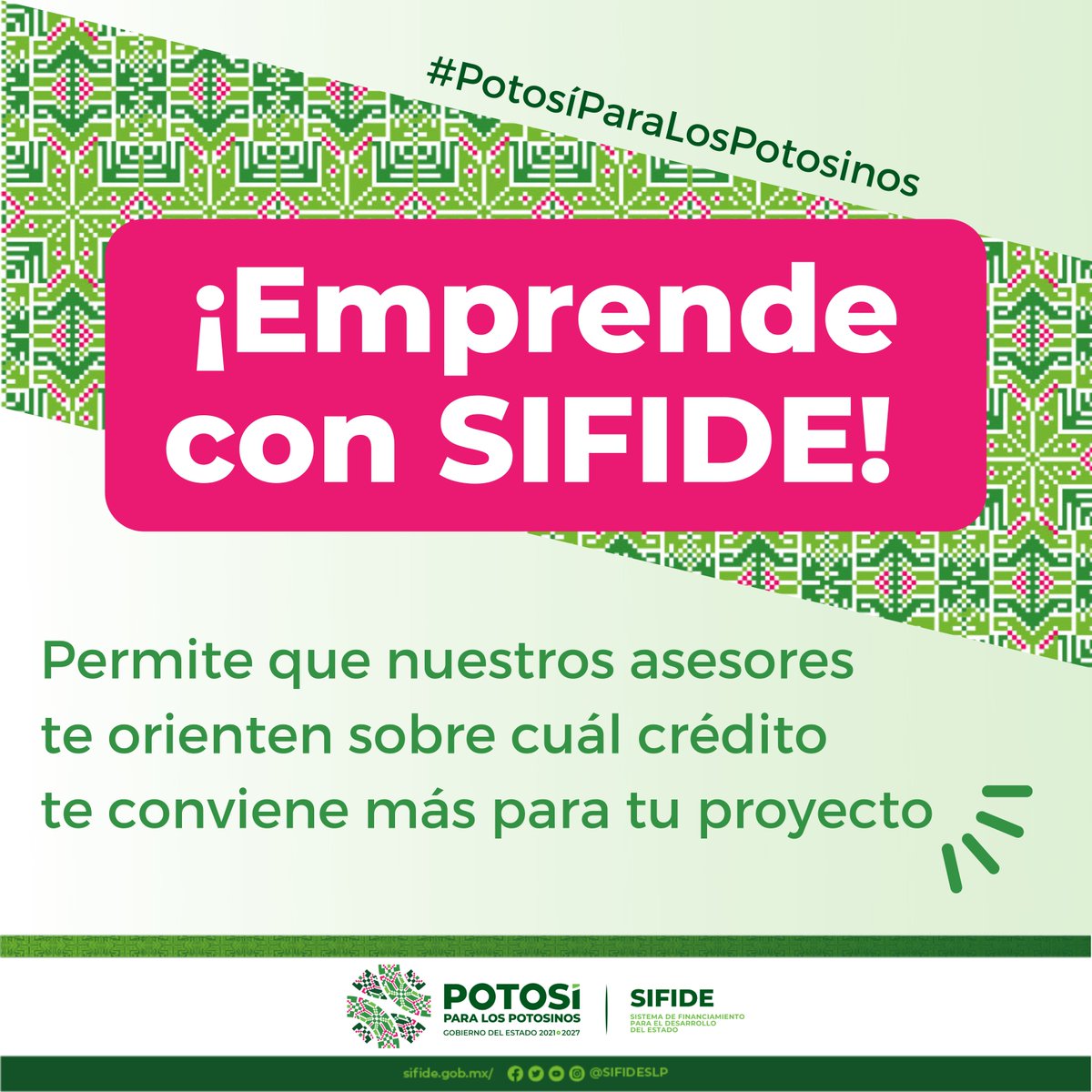 sifideteapoya's tweet photo. Seguimos atendiendo todas las dudas y solicitudes sobre nuestros #CréditosSIFIDE en el Palacio de @GobEdoSLP  🗂️ 
¡Acércate a nuestros asesores y planifica el futuro de tu negocio! 🧑‍💻👩‍💻✅

#PotosíParaLosPotosinos 👍🏻
#SIFIDESLP #SanLuisPotosí 
@RGC_Mx @lilimalvido #créditos https://t.co/mN7P11shS4
