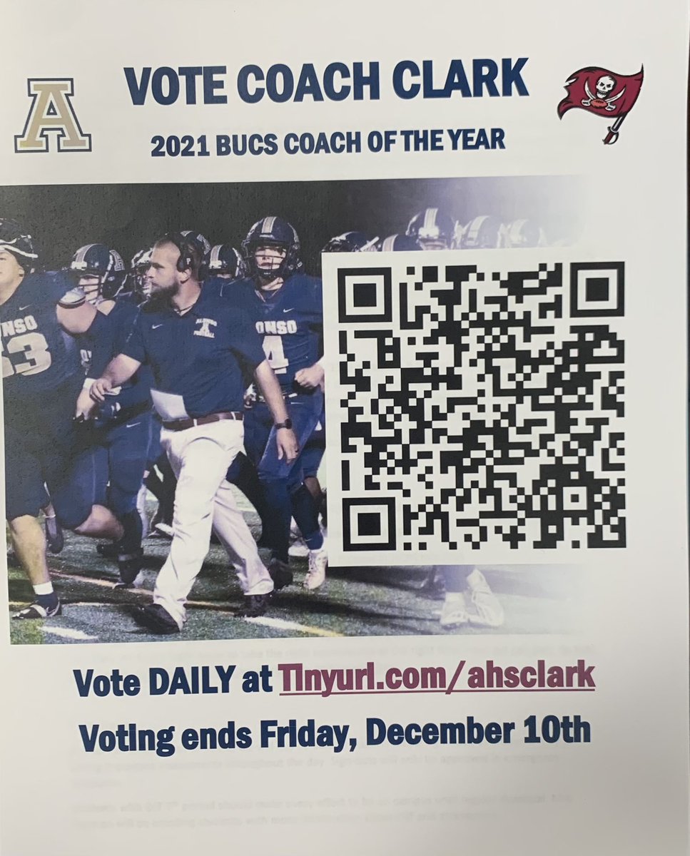 AthleticsRaven's tweet photo. Coach Clark has been nominated for Bucs Coach of the week! Voting started today!  Vote at: 
https://t.co/g5tVKP56er 

Thanks for the support, https://t.co/1qb05t9Lz8