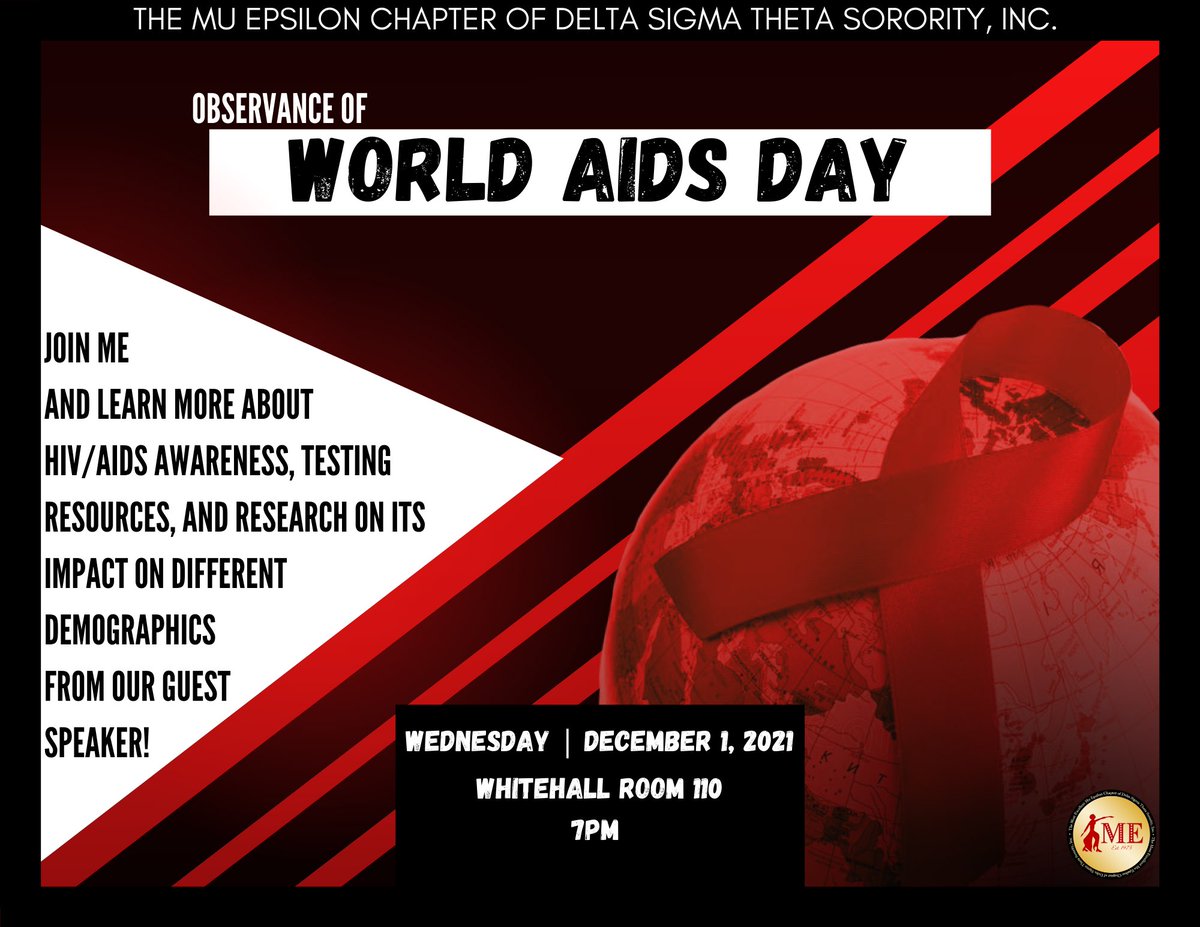 MuEpsilon_DST's tweet photo. 🚨TONIGHT 🚨 • Join ME on Wednesday, December 1st for our observance of World AIDS Day as we stand together in the fight against HIV/AIDS! We will also be accepting donations for the AVOL Kentucky clinic so swipe to see our list of items! ❤️ 🌎 RSVP using the link in our bio! https://t.co/pa6MJAIvAI