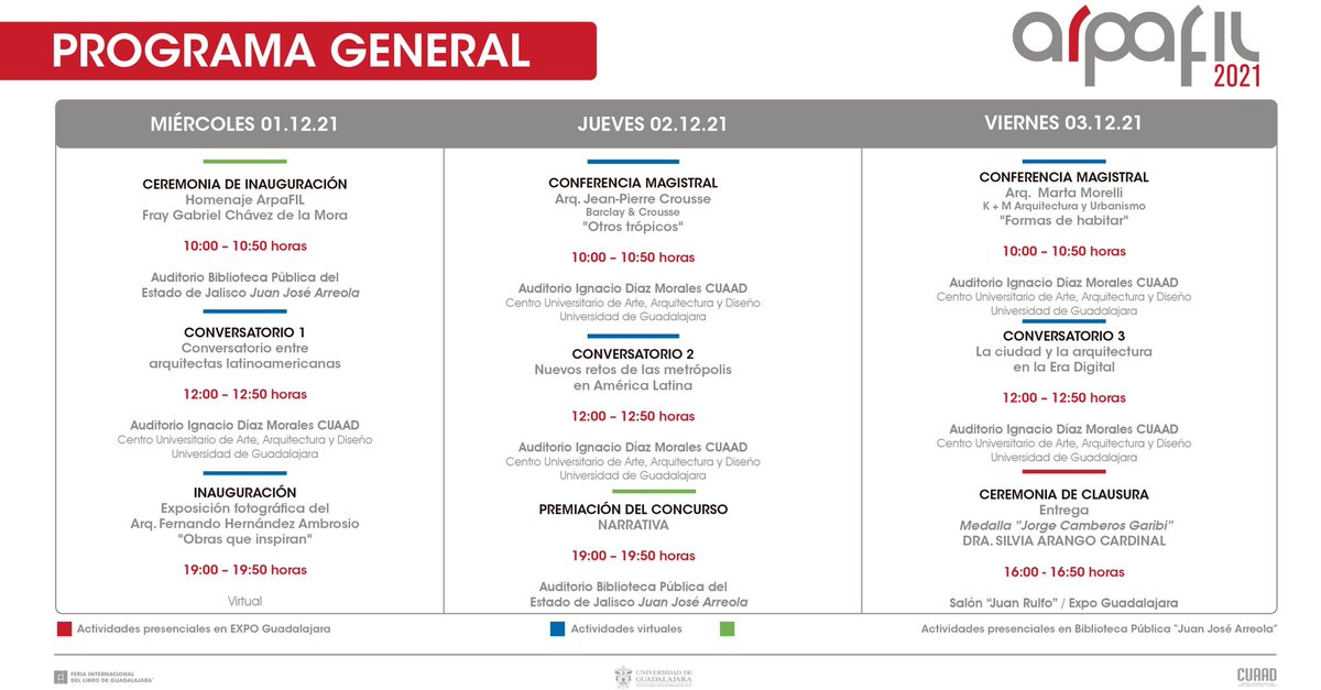 Especialistas de Argentina, Colombia y México se reúnen en #ArpaFil2021. Debaten sobre la mujer en la difusión y la creación arquitectónica en Latinoamérica. Sigan el programa de <a href="/ArpaFIL/">ArpaFIL</a>.