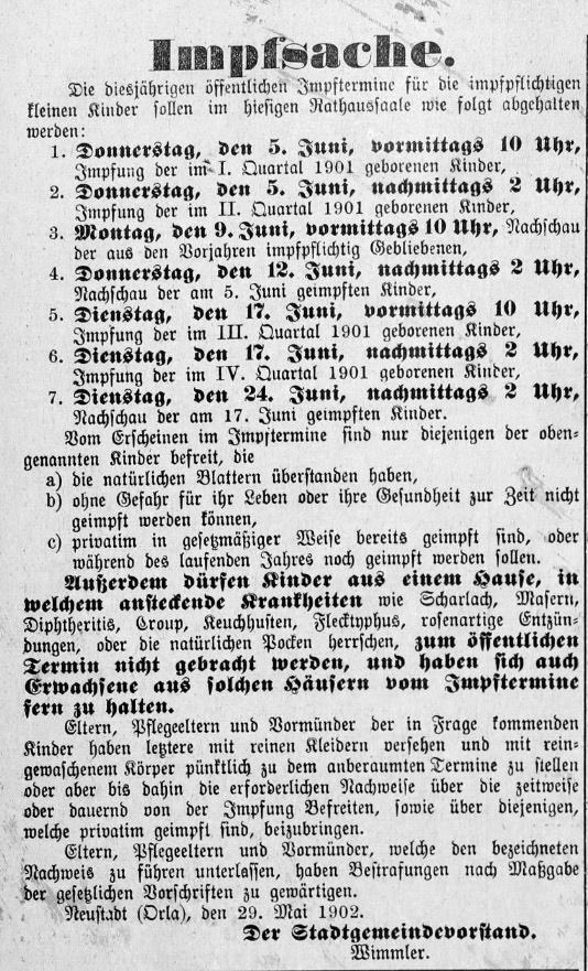 bodoramelow's tweet photo. 1902 Kreiszeitung und da träumen heute Menschen vom schönen Leben im Kaiserreich, aber möchten nichts vom Impfen hören. Widersinnig! https://t.co/K8U04Y5E8x
