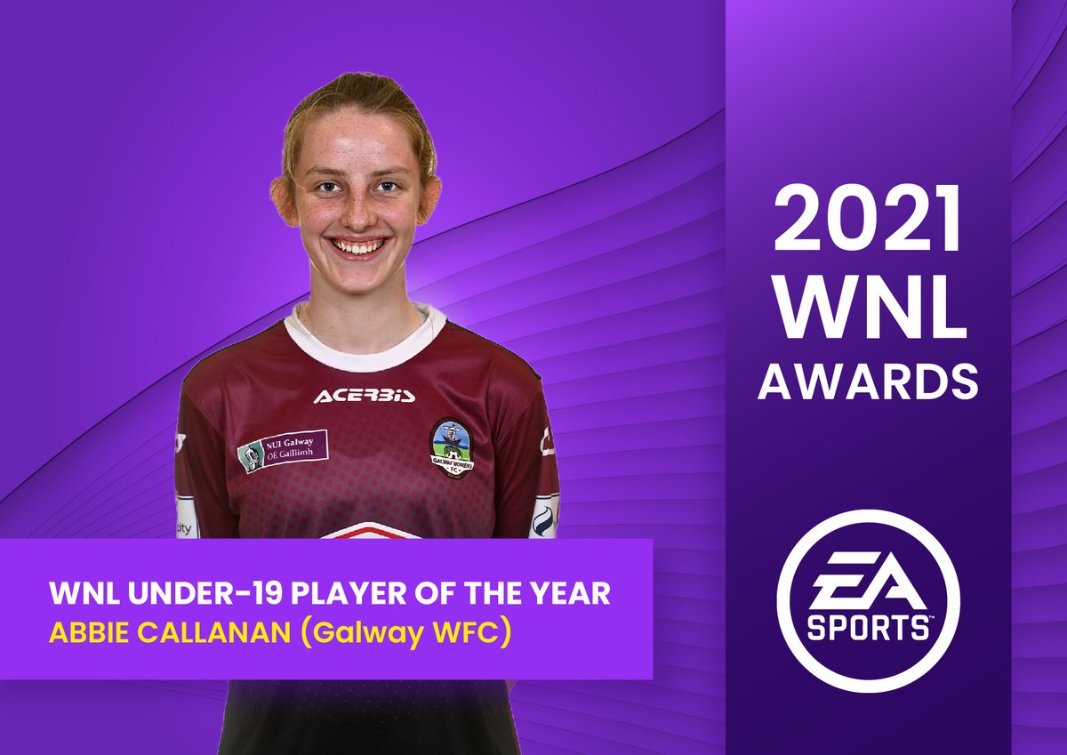 LoiWomen's tweet photo. 2021 SSE Airtricity #WNL Awards 🏆

@EASPORTS #WNLU19 Player of the Year
Abbie Callanan (Galway WFC)

WATCH LIVE 👉 https://t.co/PYrkbFzKEl https://t.co/18RKgZLsLV