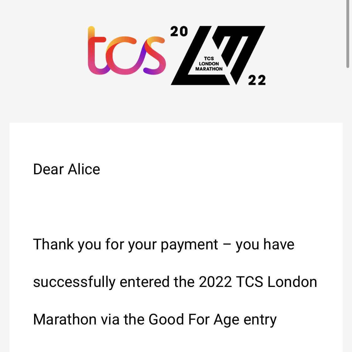 _AliceCarter_'s tweet photo. London Marathon 2022 here I come!
A huge personal goal of mine to run @LondonMarathon as a Good For Age (GFA) qualifier, Covid saw me lose my 2020 GFA spot, so this means even more! 🇬🇧🏃🏻♀️💪🏻 #londonmarathon #goodforage #bringon2022 https://t.co/LSrYuVTEvS