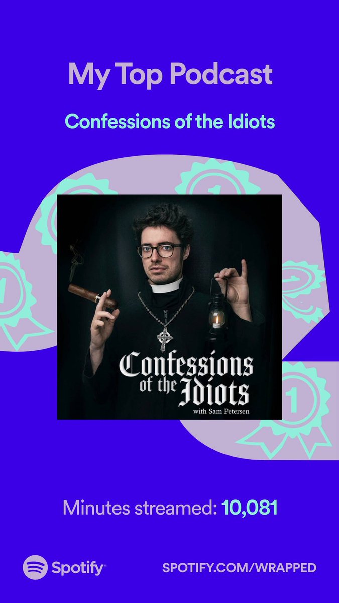 …this equals seven days of listening… @mrsammyp #confessionsoftheidiots #SpotifyWrapped