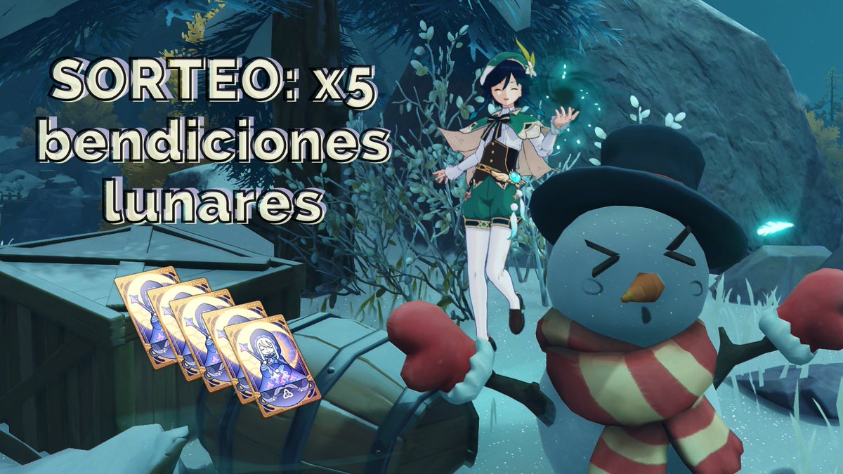 ⭐️ SORTEO DE 5 BENDICIONES LUNARES⭐️

requisitos:
- rt este tweet
- seguirme en twitter
- tener paypal o bizum

podéis participar hasta el 14/12, cuando se anuncien los ganadores en twitch.tv/prxblematique tras hacer las tiradas al banner de Itto !! mucha suerte ⛄️💓