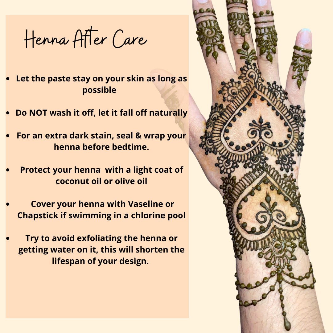 Dos and Donts Before  After a Henna Session  Beautiful Henna Centre