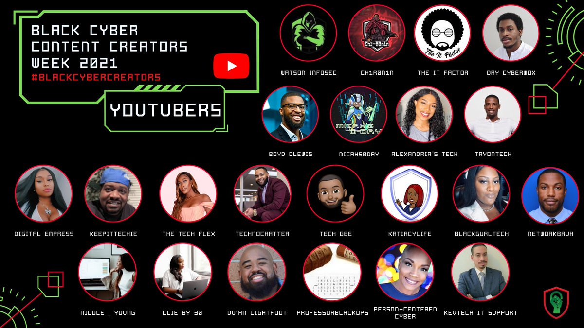 BlackInCyberCo1's tweet image. This week is #BlackCyberContentCreators Week! Check out these #youtubers!

#blacksincybersecurity #blackincybersecurity #LitLikeBIC #blacksincyber #blackincyber
#BlackCreators #BlackCyberCreators
#BlackTechTwitter #YoutubeBlack 

Help us to expand our list by tagging below 👇🏾