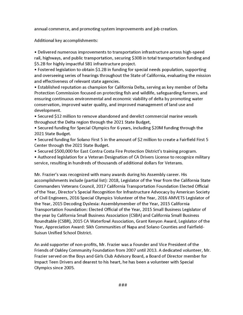 It has been a joy and a privilege to represent District 11. I extend my sincerest appreciation to each of you. Thank you all.