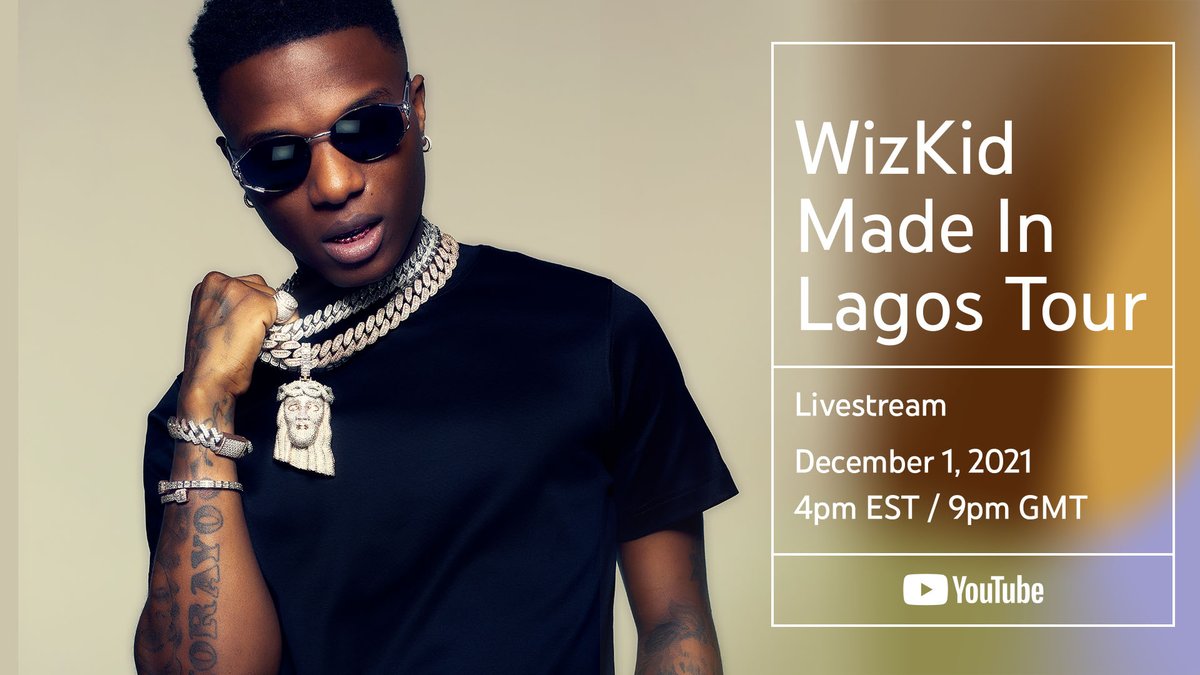 🔴 [LIVE]: All the way from London’s O2 Academy, get a front row experience into <a href="/wizkidayo/">Wizkid</a>’s sold out tour “Made in Lagos”! Show starts at 3pm ET, digital doors are now → yt.be/music/WizkidLi…