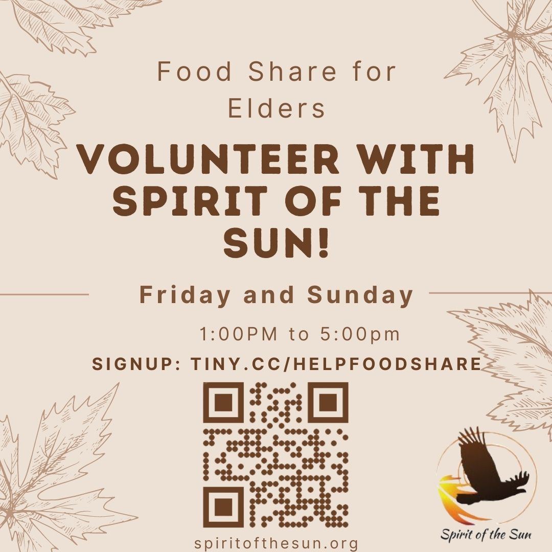 SpiritoftheSun1's tweet photo. We could always use help getting healthy food to local Elders! If you're interested in volunteering, signup at https://t.co/yOBAsrXIo7

And, if you or anyone you know needs a food share, you can sign up for one at https://t.co/kBE9rxTIwn https://t.co/Q0IiZ407cN