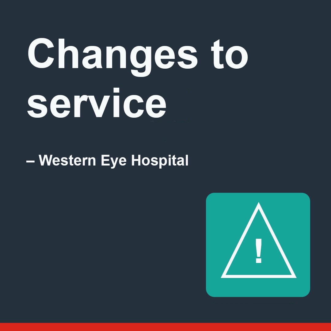 We are temporarily relocating some of our services at the Western Eye Hospital. If you have an upcoming appointment, please come to your appointment as planned unless you hear from us beforehand 1/3