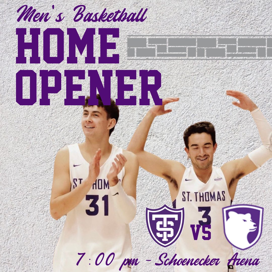 TommieMBBall's tweet photo. ‼️ HOME OPENER TOMORROW ‼️

Come support and bring the energy 🔋 for Tommie Hoops at 7pm Thursday in the team’s home opener! 🏀😈 https://t.co/RoBbceGA1S