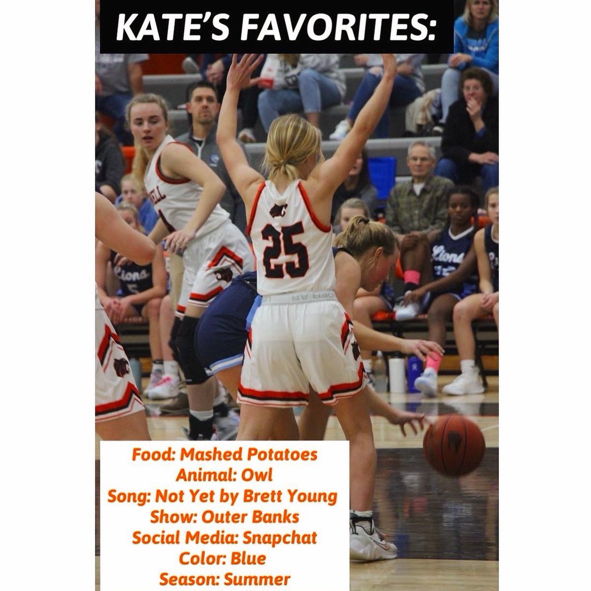 Introducing junior, #25 Kate VanCompernolle! Here are some of her favorites🤑