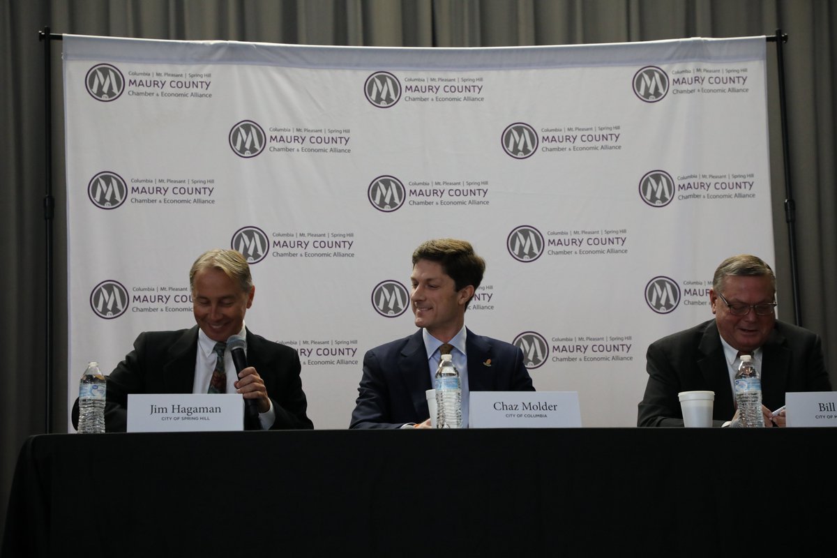 Thank you to <a href="/MauryAlliance/">Maury County Chamber & Economic Alliance</a> for hosting a great Breakfast with the Mayors! Mayor Chaz Molder, Mayor Jim Hagaman, and Mayor Bill White all spoke to their love for their communities, a brief outlook of what the future holds, &amp; the importance of all working together towards success!