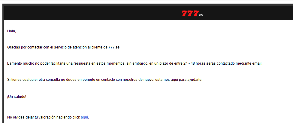 startbet1x2's tweet photo. Después de enviarles email con la denuncia presentada en la DGOJ me envían un email diciendo que me iban a contactar en 24/48h pues 48h después sigo sin respuesta y sin mi dinero. No entiendo como una casa como esta tiene licencia. ES SCAM #bet777SCAM https://t.co/Jab7r4JDx8