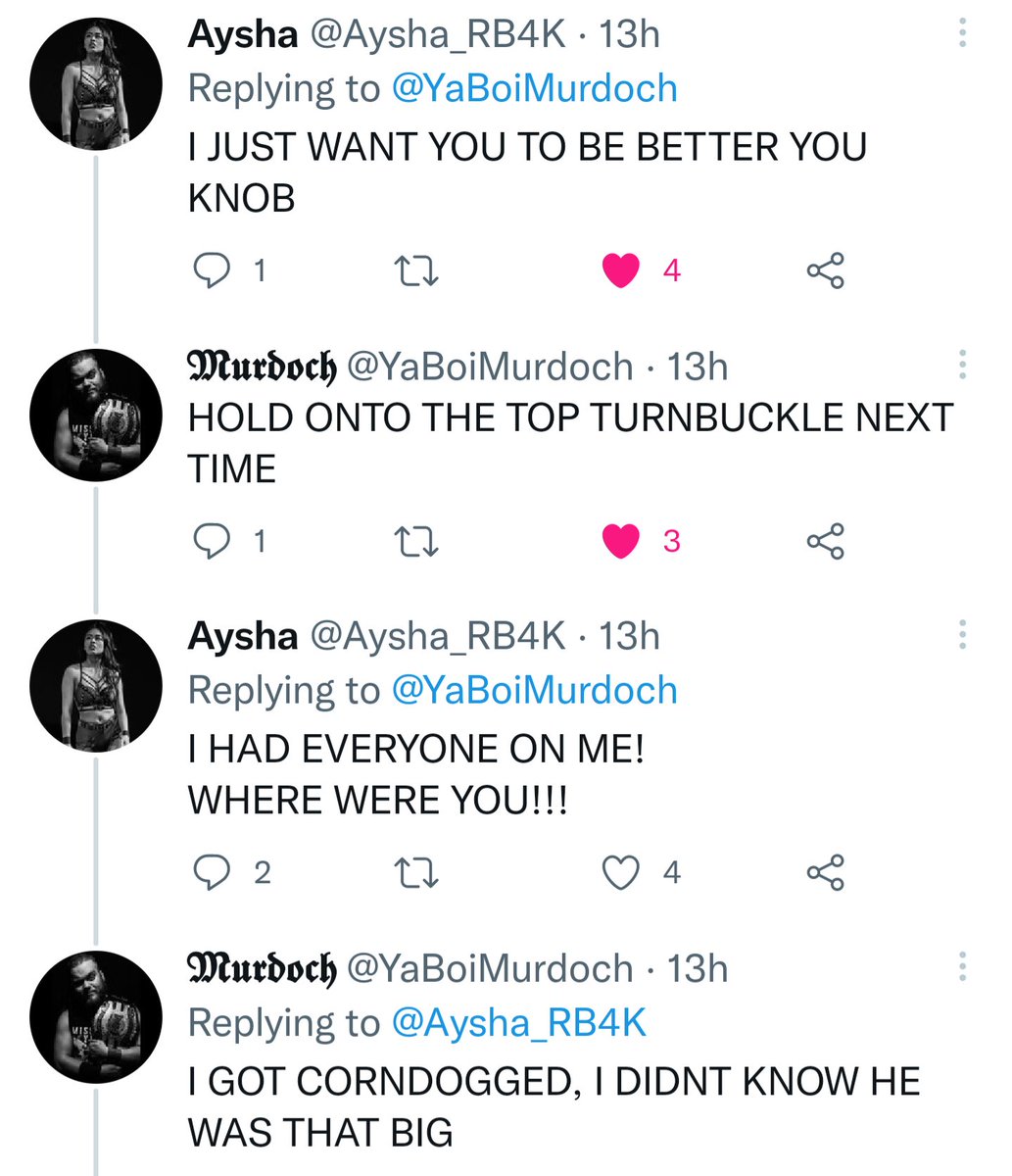 AndyCoynePro's tweet photo. Yeah @Aysha_RB4K ! He got bloody CORNDOGGED!!!!!! #dmdu #TeamMurdoch @YaBoiMurdoch @DMDownunder https://t.co/iPWaMxlbWK