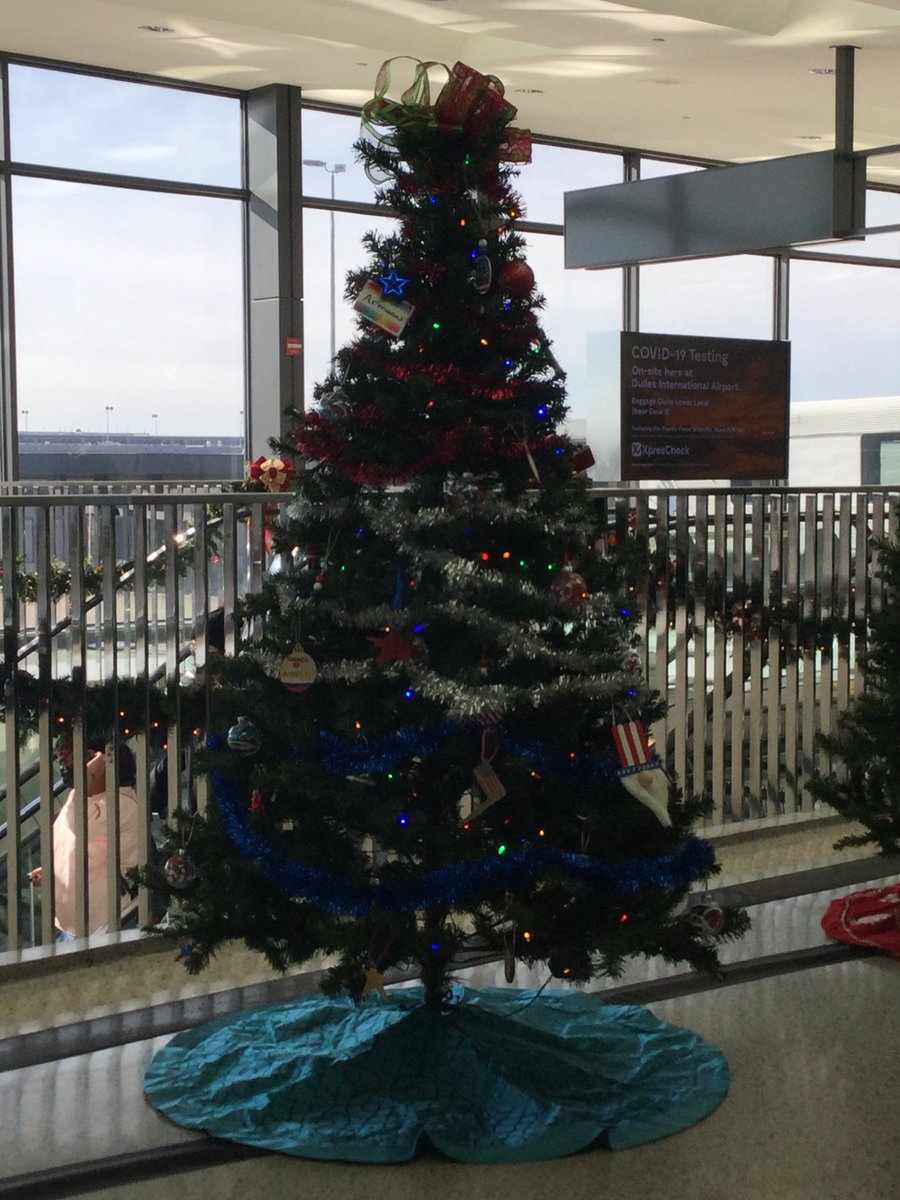 IAD_Ambassadors's tweet photo. Hiiii!  We're back...sort of!  Today, we had our first event since all this craziness started.  2 schools (out of 9) came to decorate their holiday 🎄@dulles_airport.  The rest should be decorated by next week. They're on departures, so check them out!  @PKMSpanthers @norbeckmont https://t.co/FwmcacXD72