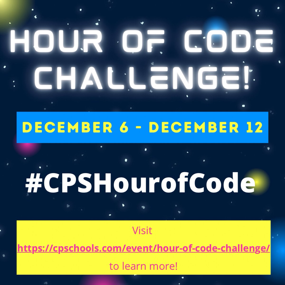 GreatBridgeMid's tweet image. 😺🐾💚💛💻Dec. 6 - 12 is Computer Science Education Week! Click the link below to learn how to participate in the #CPSHourofCode Challenge! Let's go Wildcats! #gbmRRRoars
cpschools.com/event/hour-of-…