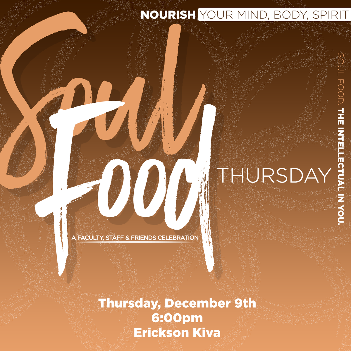 MSUInclusion's tweet photo. The Neighborhood Student Success Collaborative and the Black Strategic Outreach committee invite all Spartans to the Soul Food Thursday end-of-the-year celebration on Dec. 9 from 6-8 pm ET. Register here:
https://t.co/j7wgPjdqRj https://t.co/PB1T07BaWe