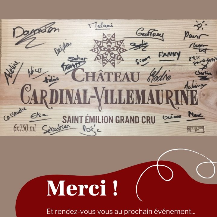 Merci au <a href="/CMSudOuest/">CMSudOuest</a>, à <a href="/teamstarterapp/">teamstarter</a> et à nos 131 contributeurs! 
Grâce à vous le Club Œnologique du CMSO, a passé un super moment de découverte, de convivialité et de partage à Saint-Emilion.
<a href="/WeAreArkea/">WAA|Actus</a> <a href="/StephanieNadaud/">Stéph🅰️nie N🅰️d🅰️ud</a> <a href="/DamienCrebassa/">Crebassa damien</a>