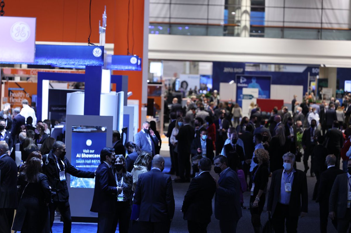 RSNA's tweet photo. Our Exhibit Halls close today at 5 PM, but you can still access industry programming and our entire Virtual Exhibition through April 30, 2022: https://t.co/2yCaH1LdFn #RSNA21 https://t.co/iNK9nCBGhF