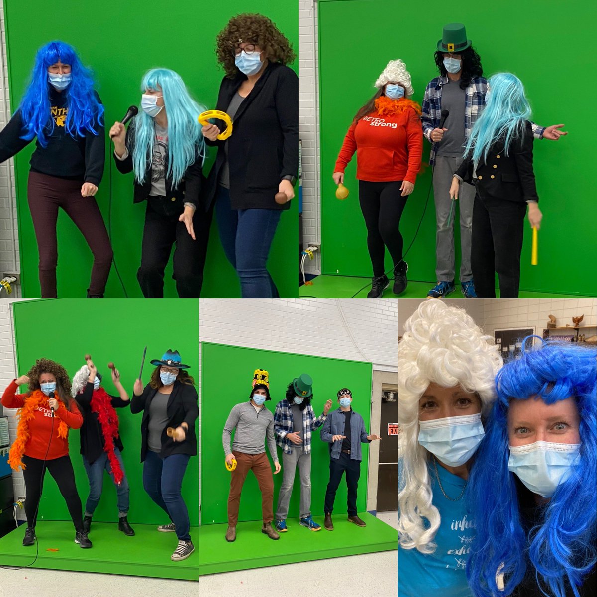 HighParkSarnia's tweet image. Shhhhhh… it’s a secret… the students will have to stay tuned to their online announcements to see the staff in their air band routine! #solidstaff #goodtimes @LKelempro