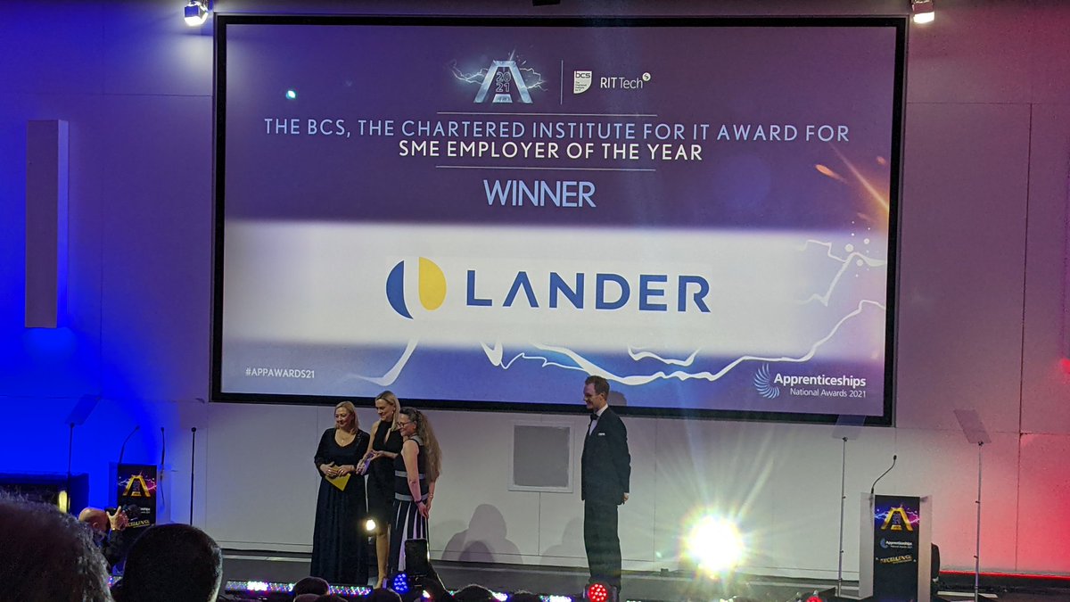 bcs's tweet image. Congratulations to @LanderAutomotiv for winning the BCS &amp;amp; RITTech SME Employer of The Year award! 

#AppAwards2021 #RITTech
