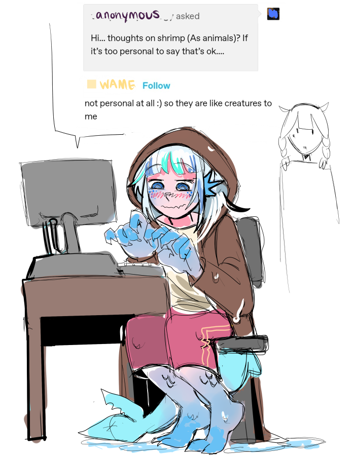 cryptid at the local library sending tumblr asks to her favorite marine biology blog