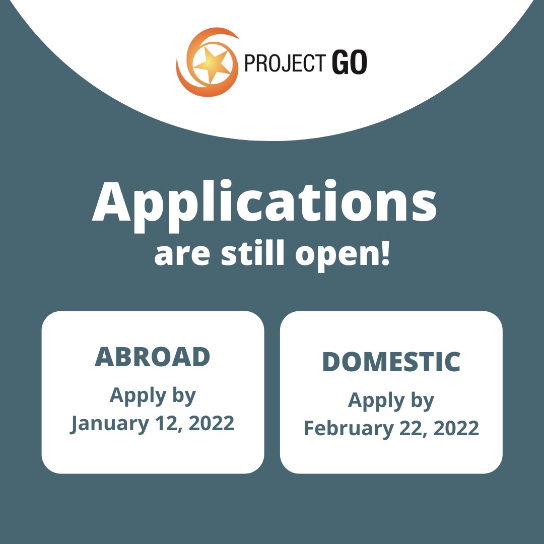 UNG_ProjectGO's tweet image. Don’t forget… Project GO applications are still open! Apply here: ung.edu/modern-languag…
#ProjectGO #ROTC #Abroad #Domestic #Arabic #Chinese #Japanese #Korean #Russian #StudyAbroad #PGO #UNG