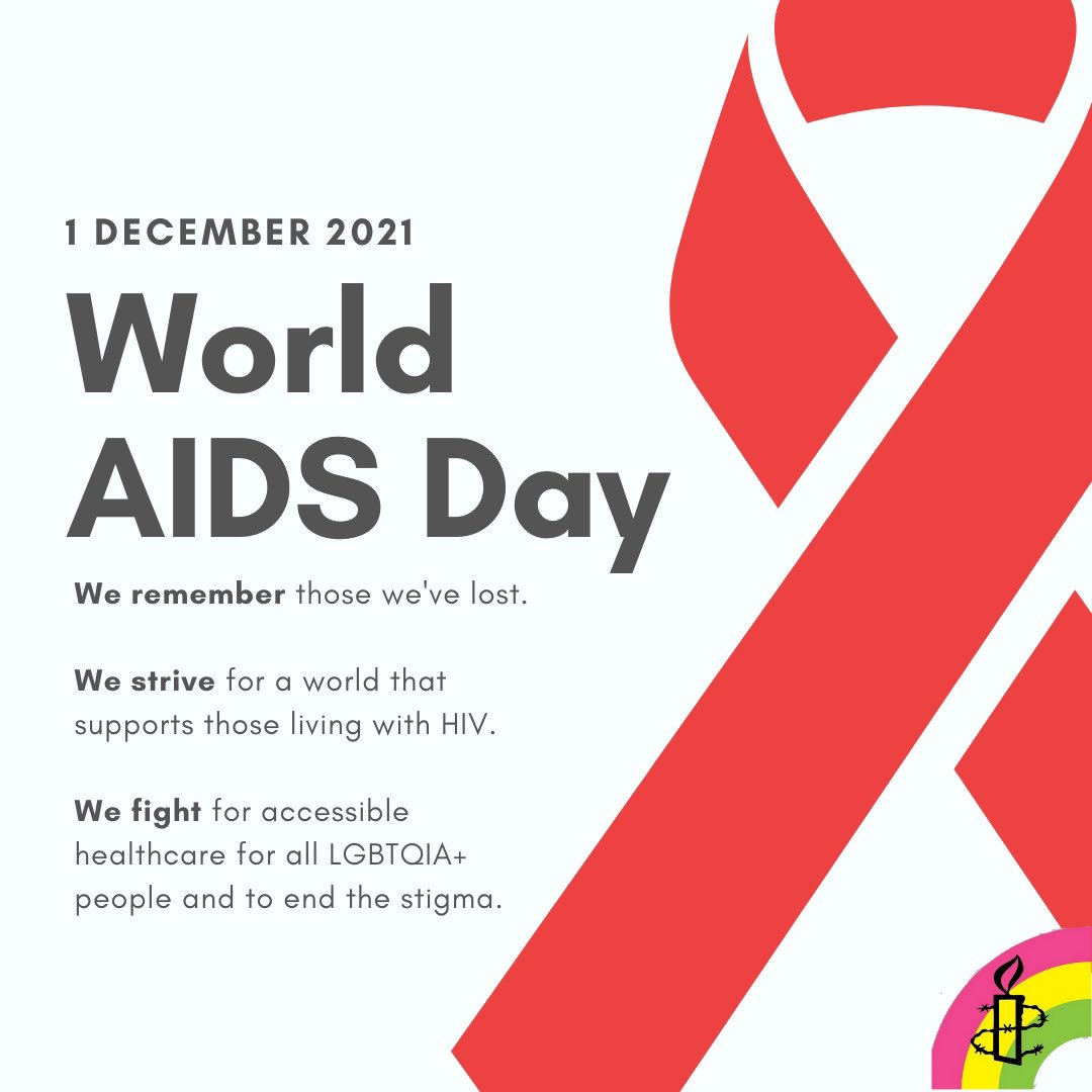 We continue to act in solidarity with everyone across the world who is living with HIV, and those who have died from a worldwide failure in governments’ duties of care, particularly towards LGBTQIA+ people, especially those who are Black and people of colour. #WorldAIDSDay