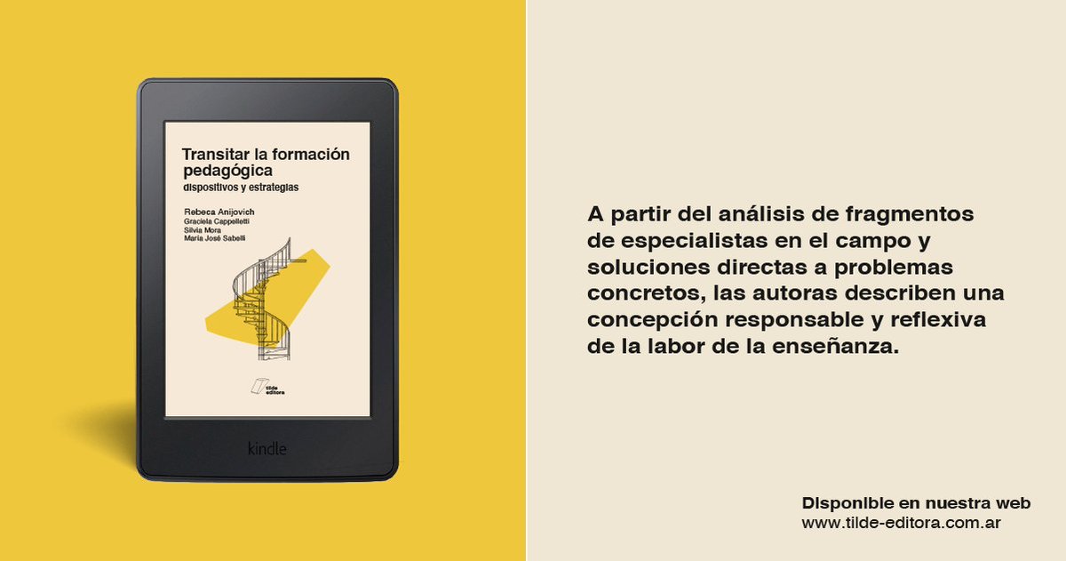 Transitar la formación pedagógica
Primera edición digital del libro de Rebeca Anijovich, <a href="/GachyCap/">Gachy Cappelletti</a>, Silvia Mora y <a href="/majosabelli/">María José Sabelli</a>. Este texto brinda nociones teóricas y herramientas prácticas que llenan de sentido la formación docente.
Disponible en todas las plataformas digitales