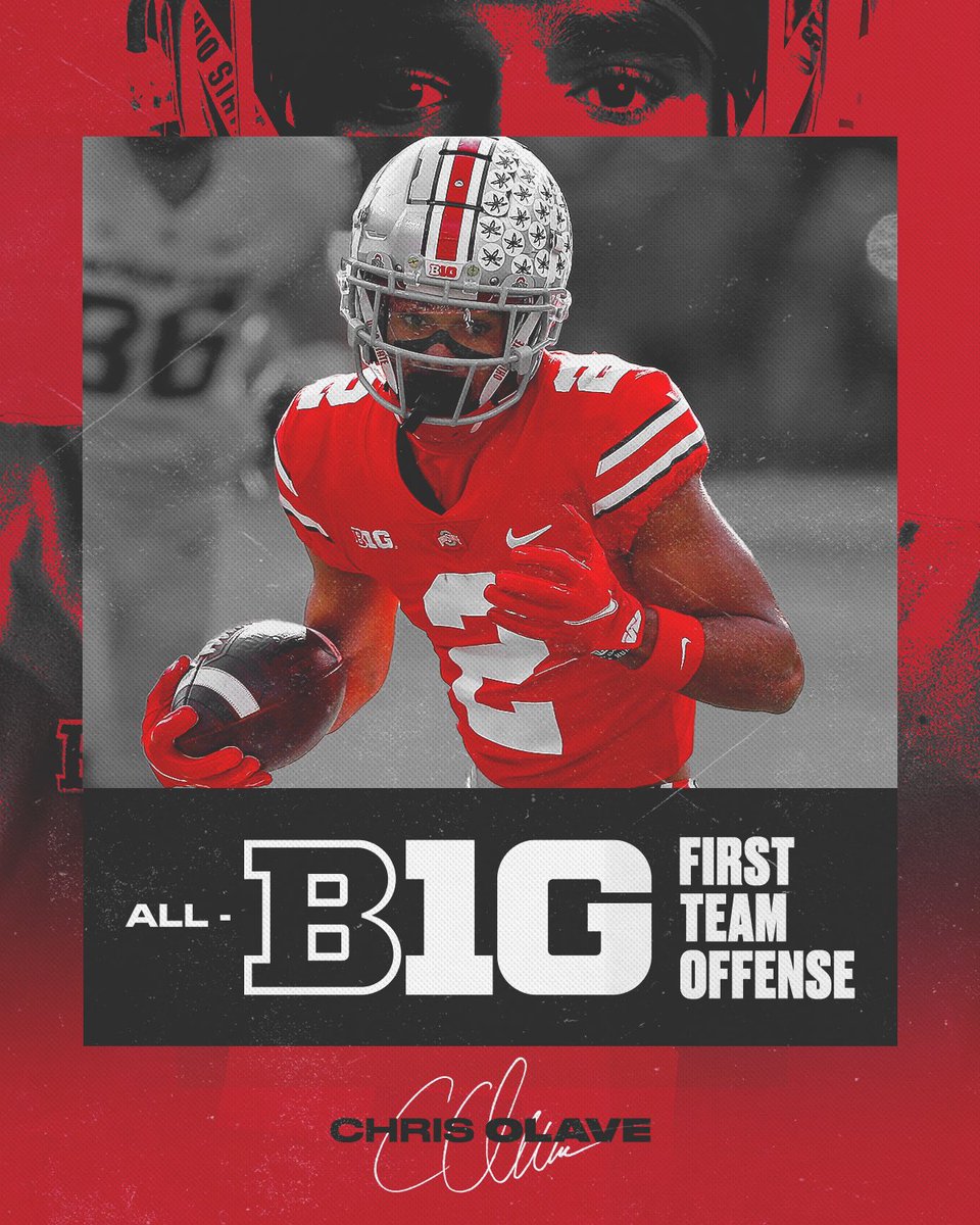 OhioStateFB's tweet photo. Chris Olave - 1st Team All-B1G Offense 💯😤 https://t.co/fWAKwxnkLr