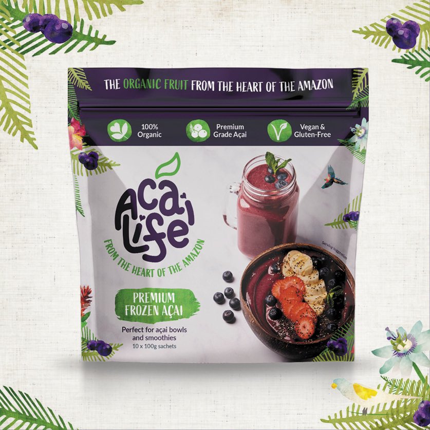 mark_atk's tweet photo. Thrilled to share the brand identity designed for Açai Life complete with colours, type and illustrations to reflect the vibrancy of the Amazon. #acai #branding #GraphicDesign https://t.co/qBrbp4M8us