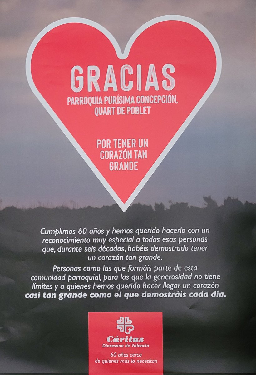 purisimaquart's tweet photo. @_CARITAS 
@ValenciaCaritas 
#QUARTDEPOBLET
#SOMOSPURÍSIMA
#IglesiaenQuart https://t.co/0xCtSwLXIf