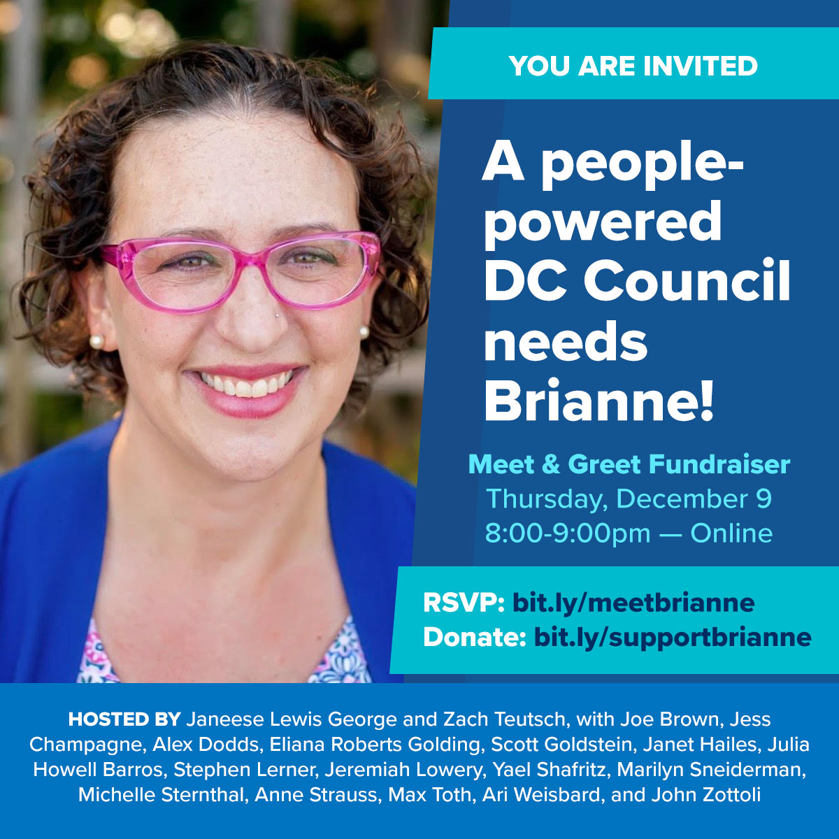 The DC Council needs people-powered champions like @BrianneKN. 

Join <a href="/Janeese4DC/">Janeese Lewis George</a> <a href="/zteutsch/">Zach Teutsch</a> <a href="/j_champ/">jchampagne</a> <a href="/ElianaTair/">Eliana Golding 🔥</a> <a href="/ScottGoldstein/">Scott Goldstein</a> <a href="/jeremiah4dc/">Jeremiah</a> @Yael_Shafritz <a href="/AStraussy/">Anne Strauss</a> <a href="/Weisbard/">Ari Weisbard</a>, several non-Twitter friends, and me next Thursday 12/9 to learn why: bit.ly/meetbrianne