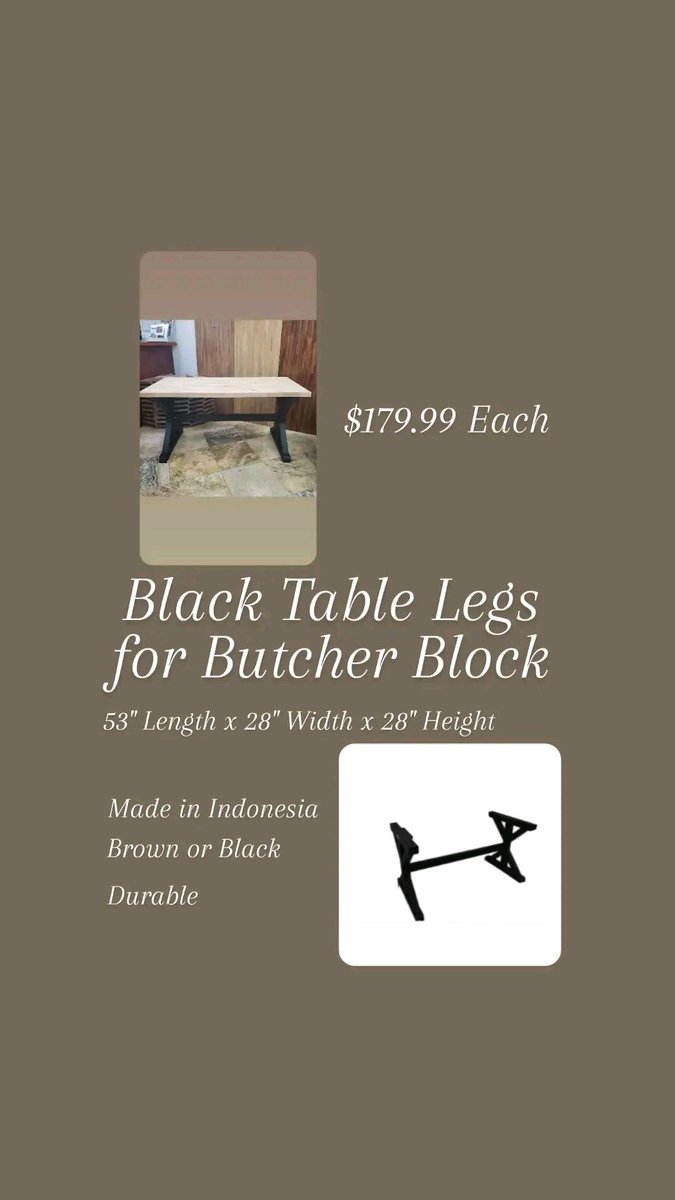 CentFloor's tweet image. #Black #TableLegs for #Butcherblocks helps create the perfect #table for any #kitchen, #desk, or #workbench.  They come in #black and #brown. Come by our showroom to see them in person. #99centfloorstore #Bangkiraiwood #durable
