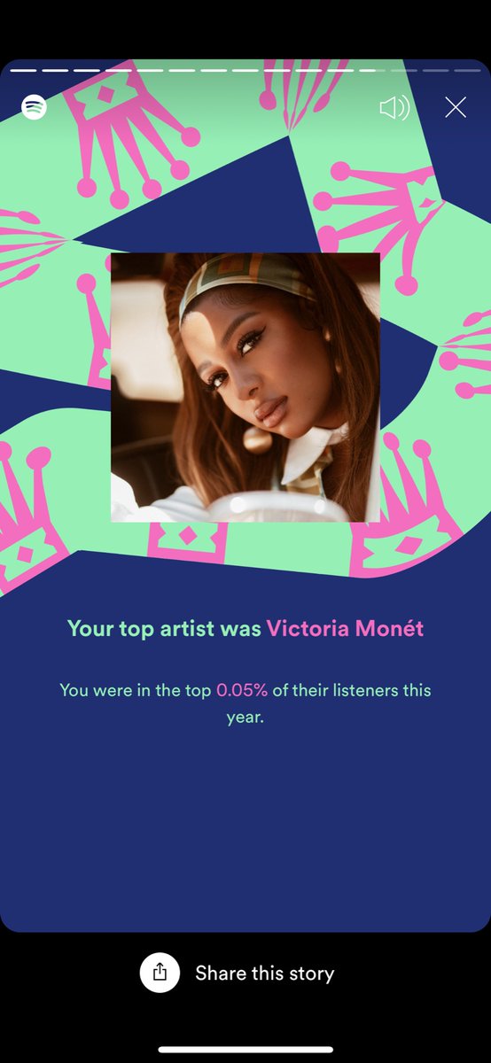 rishrishh's tweet photo. ok I deleted the Twitter app bc this place is too much sometimes lol but I wanted to hop on to say I accomplished a 2021 music listening goal thanks to my g @VictoriaMonet 😍 top 0.05% of listeners and JAGUAR STILL SLAPS #GoListen https://t.co/AYc3680Um9