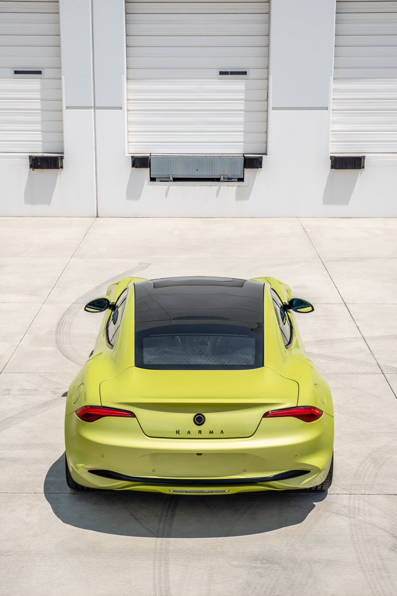 KarmaAutomotive's tweet photo. Check out our Saguaro Green #GS6 from our production facility in Moreno Valley, #california #chargedemotionbeyondev #karmaauto #karmaautomotive #kicc #climatepledge https://t.co/sRWKwPyLAK