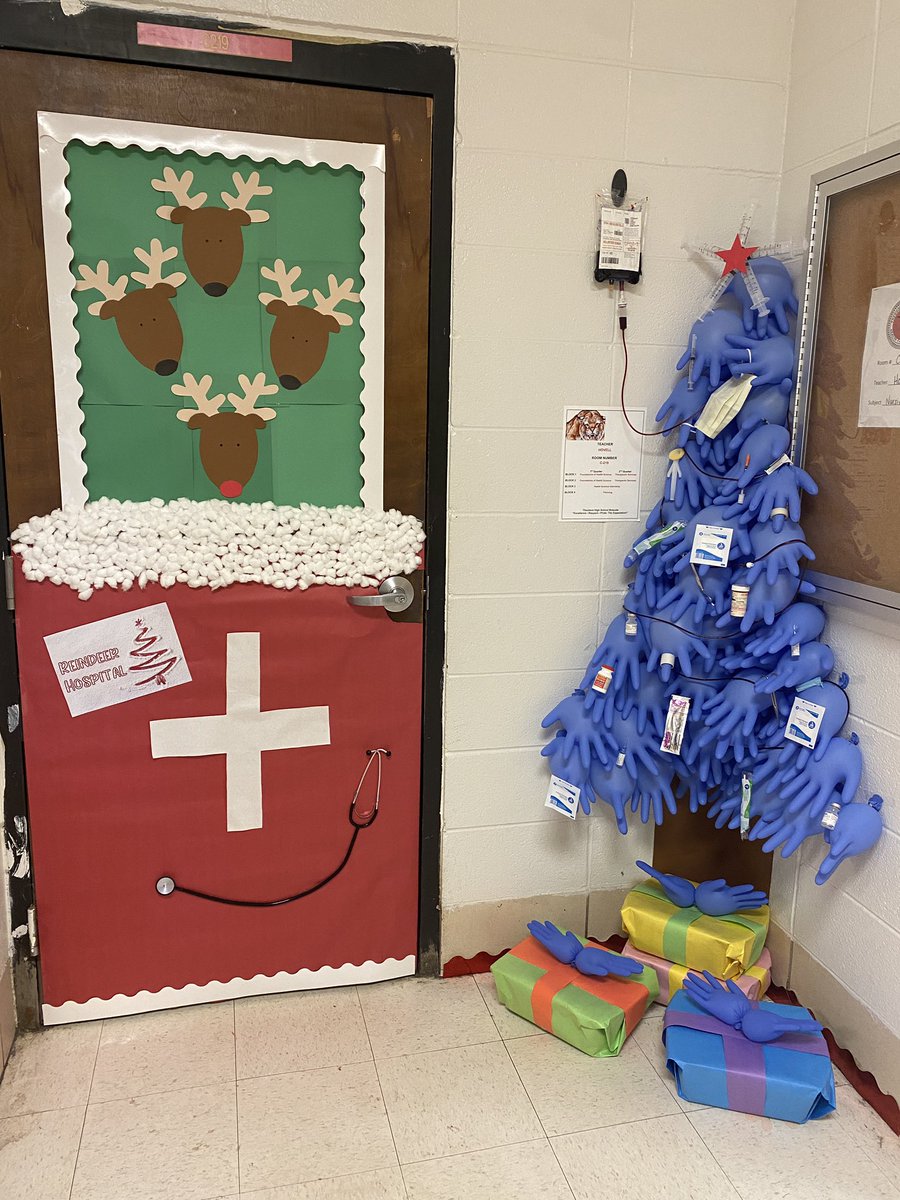BobcatMedical's tweet photo. Healthcare Academy’s door for the Christmas Door Decoration contest at Theodore High School! @THSAcademies @chip_menton @Careertechmob https://t.co/i4t8J4wFYg