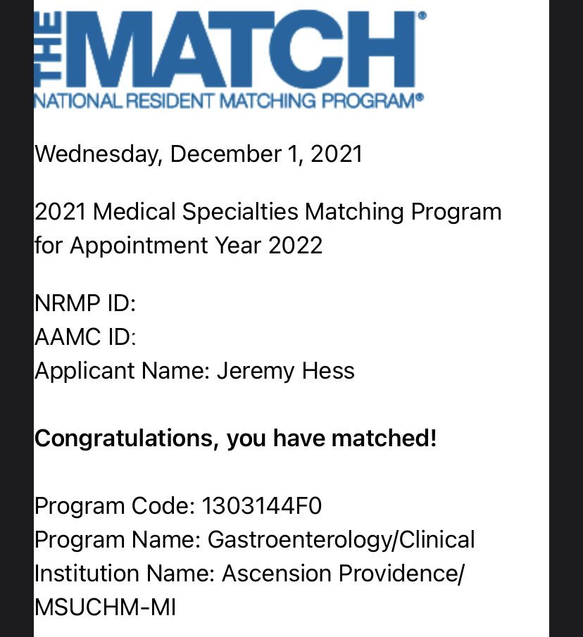 JHessDO's tweet photo. Very excited to announce I matched for GI fellowship at Ascension Providence/ Michigan State University!!! #GITwitter #Match2022 @AmCollegeGastro https://t.co/R8P4Puv5xF