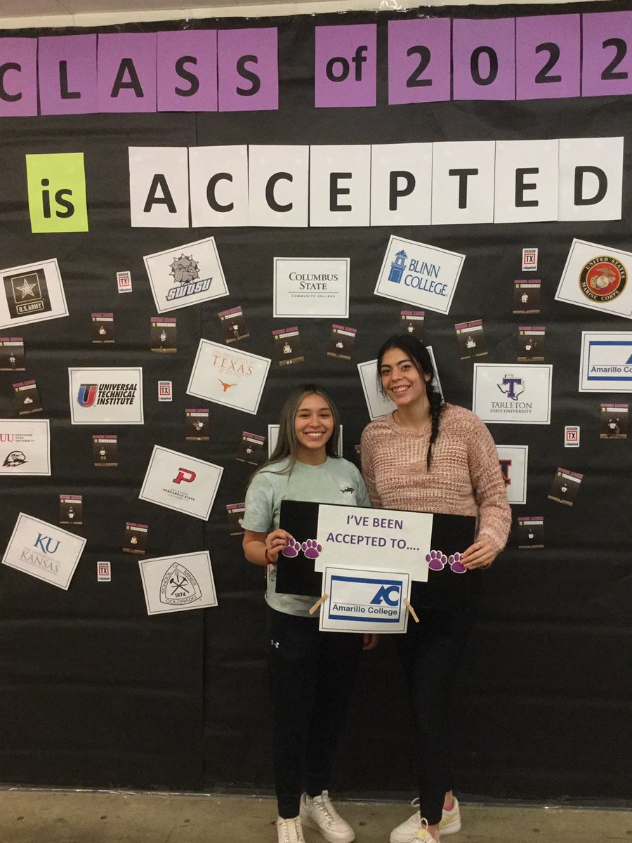 Yarely and Johana have been accepted to Amarillo College!  Great job! <a href="/Spearman_Lynx/">Spearman ISD</a> <a href="/AmarilloCollege/">Amarillo College</a> <a href="/GenerationTexas/">Generation TX</a>