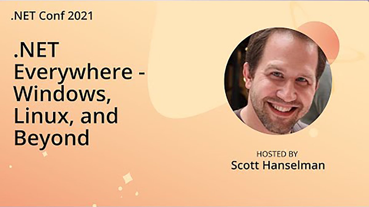 .NETConf Title Slide with the session title on the left and an image of the presenter on the right.