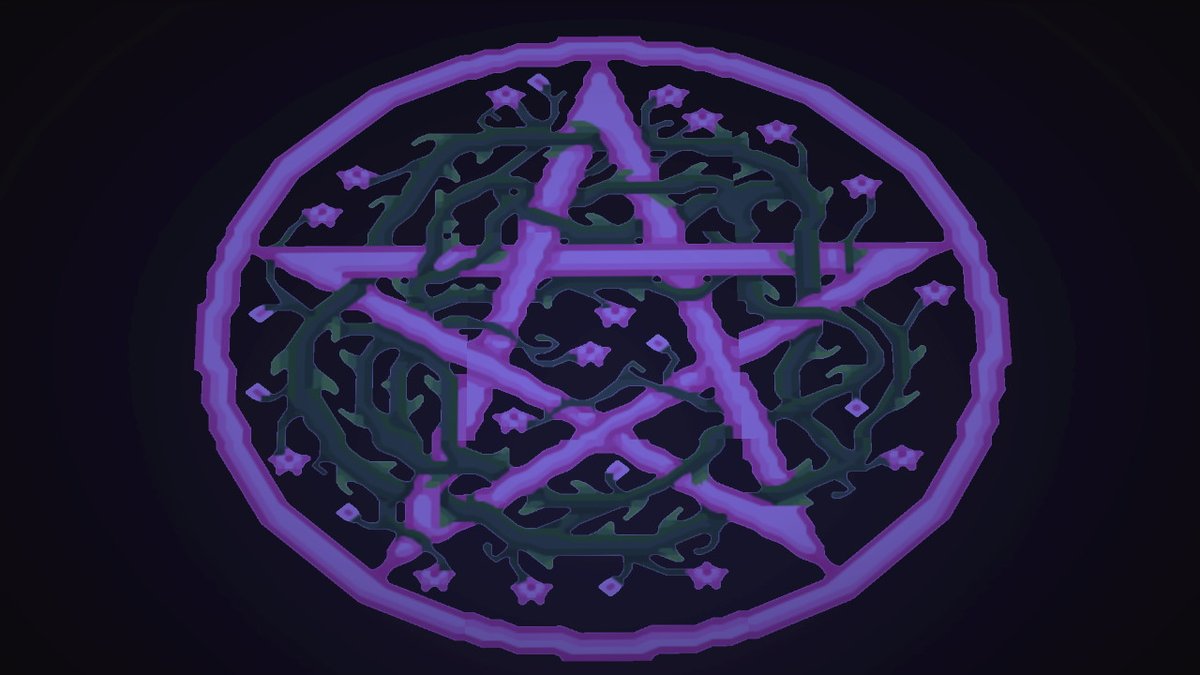 The_Chgz's tweet photo. Overgrown glowie pentagram design with vines and flowers!

 #AnimalCrossing #ACNH #NintendoSwitch https://t.co/3WWpvQXmWy