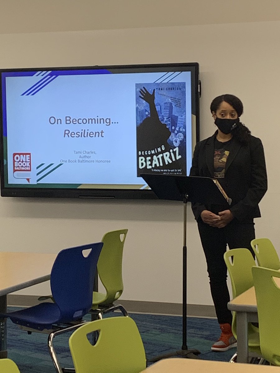 BaltCitySchools's tweet photo. THANK YOU @TamiWritesStuff for speaking w/ @Graceland240 &amp; @MWSTigers221 about Becoming Beatriz, this year’s #OneBookBaltimore read. Thank you @prattlibrary and @TRowePrice https://t.co/tT5Qe3Xz7P