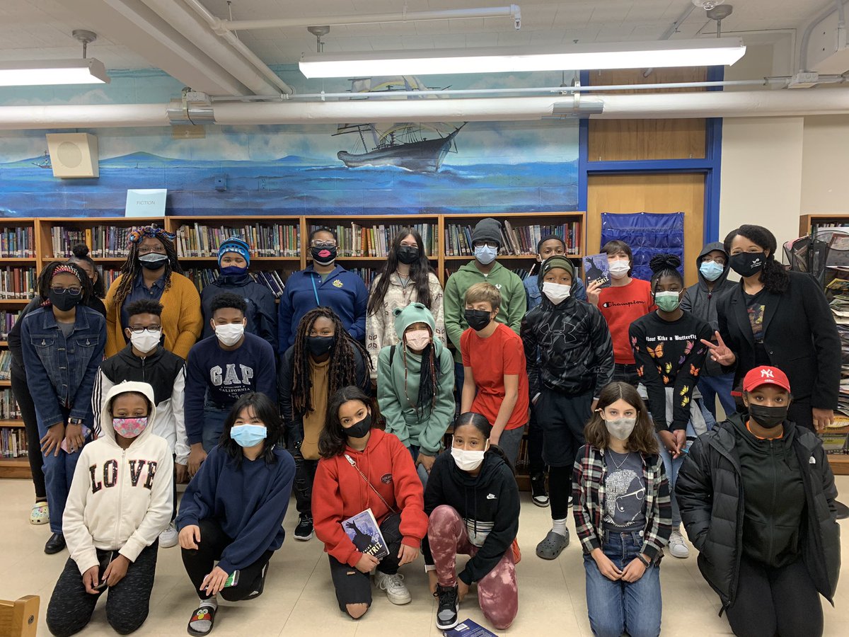 BaltCitySchools's tweet photo. THANK YOU @TamiWritesStuff for speaking w/ @Graceland240 &amp; @MWSTigers221 about Becoming Beatriz, this year’s #OneBookBaltimore read. Thank you @prattlibrary and @TRowePrice https://t.co/tT5Qe3Xz7P