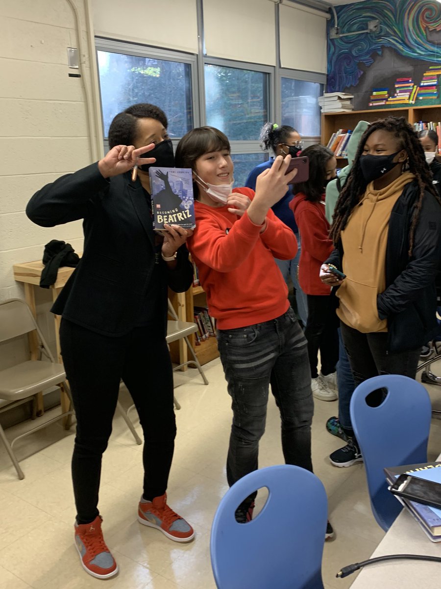 BaltCitySchools's tweet photo. THANK YOU @TamiWritesStuff for speaking w/ @Graceland240 &amp; @MWSTigers221 about Becoming Beatriz, this year’s #OneBookBaltimore read. Thank you @prattlibrary and @TRowePrice https://t.co/tT5Qe3Xz7P