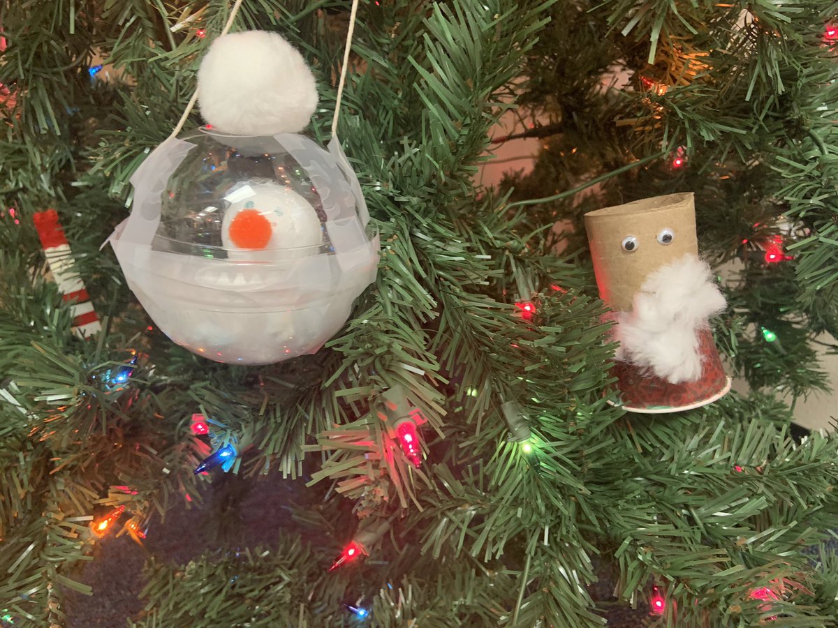 RES_GATES's tweet photo. Let the kids create the ornaments for the tree this year-I just love how they transform materials! Complete with a tree topper! #RangerStrong @RoanokeRangers https://t.co/gJbu9fLvhG